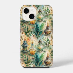 Antique Potion Bottles Green Amber Botanical iPhone 14 Case
