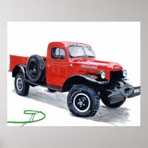 Antique Power Wagon Truck Print
