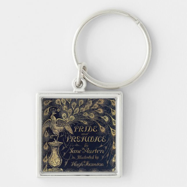 Antique Pride and Prejudice Peacock Edition Cover Key Ring (Front)
