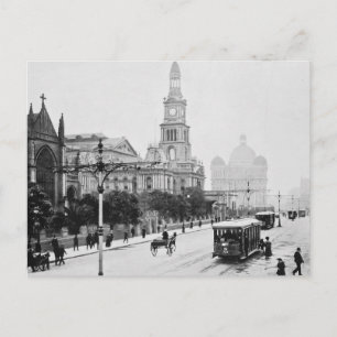 Antique print George St Sydney Australia c1898 Postcard