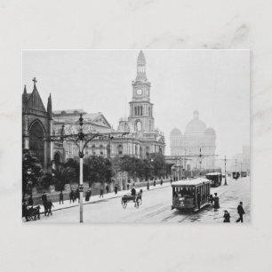 Antique print George St Sydney Australia c1898 Postcard