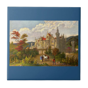 antique print of Abbotsford House Ceramic Tile