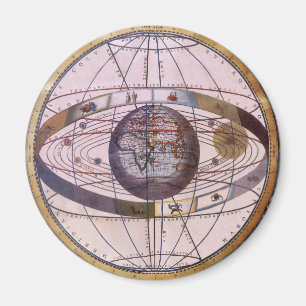 Antique Ptolemaic Solar System, Andreas Cellarius Magnet