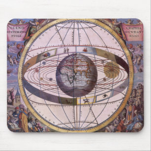 Antique Ptolemaic Solar System, Andreas Cellarius Mouse Pad
