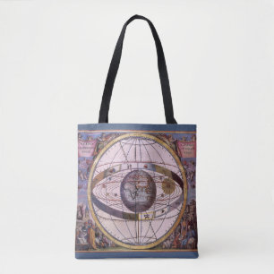 Antique Ptolemaic Solar System, Andreas Cellarius Tote Bag