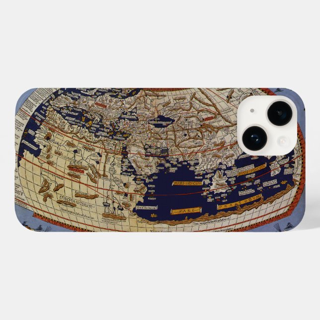 Antique Ptolemaic World Map, Johannes of Arnsheim Case-Mate iPhone Case (Back (Horizontal))