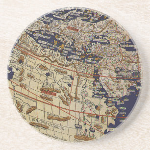 Antique Ptolemaic World Map, Johannes of Arnsheim Coaster