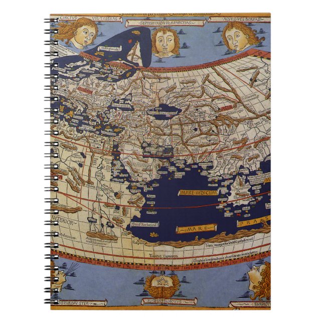 Antique Ptolemaic World Map, Johannes of Arnsheim Notebook (Front)