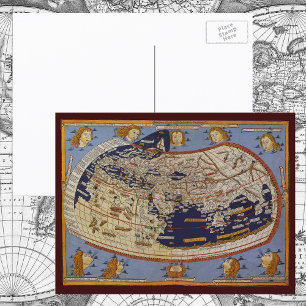 Antique Ptolemaic World Map, Johannes of Arnsheim Postcard