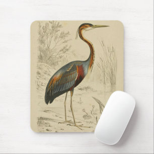 Antique Purple Heron Travies Edouard Print Mouse Pad