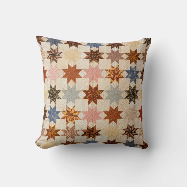 Antique Quilt Photograph | LeMoyne Star Pattern Cushion (Front)