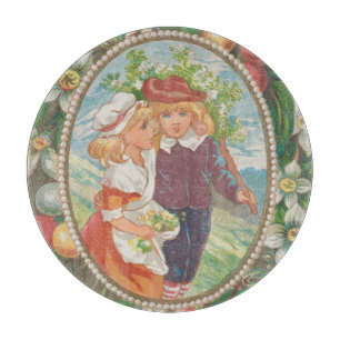 Antique Quirky Valentine, Victorian Era, 1874 Cutting Board