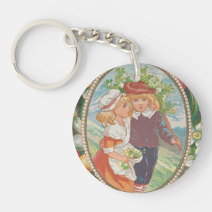 Antique Quirky Valentine, Victorian Era, 1874 Key Ring