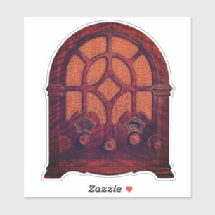 Antique radio wood elegant art deco cathedral