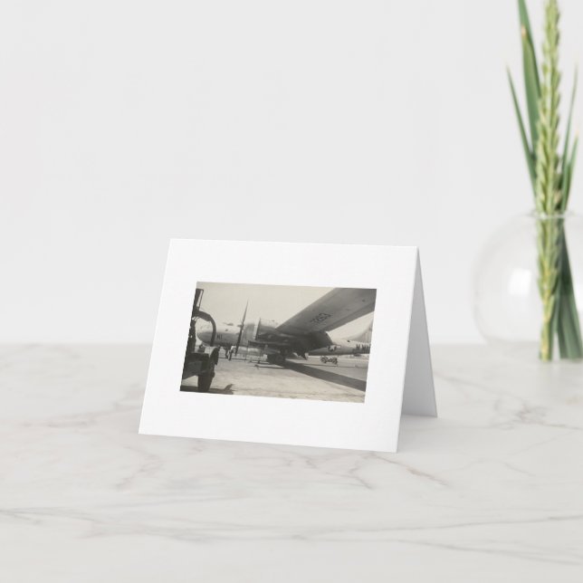 Antique Real Photo WWII B-29 Bomber Note Card (Front)