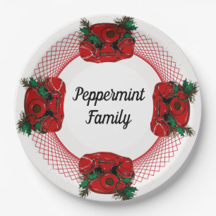 Antique Red Christmas Telephone Coordinating Paper Plate