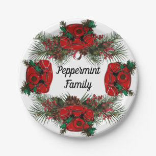 Antique Red Christmas Telephone Coordinating Paper Plate