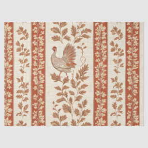 Antique Red Farmhouse Hen Botanical Pattern Tissue Paper