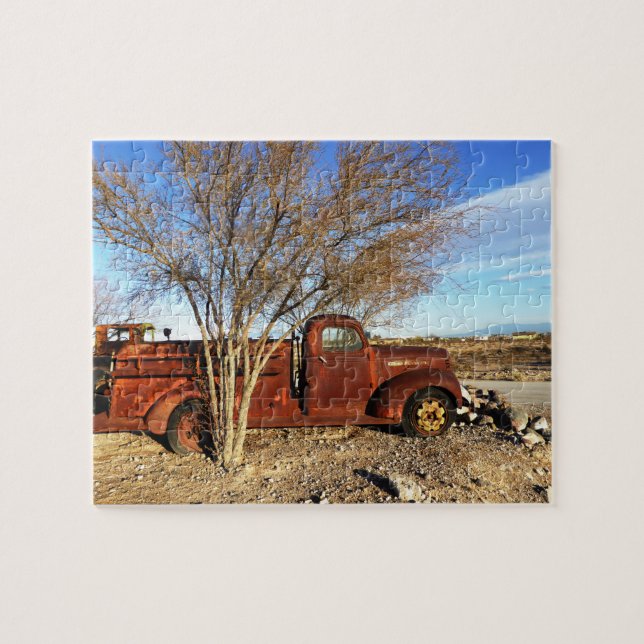 Antique Red Fire Truck jigsaw puzzle (Horizontal)