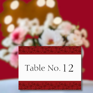 Antique Red Florentine Wedding Table Card