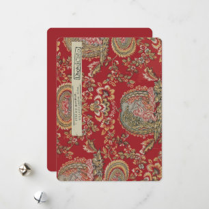 Antique Red French Fabric from Villefranche Holiday Card