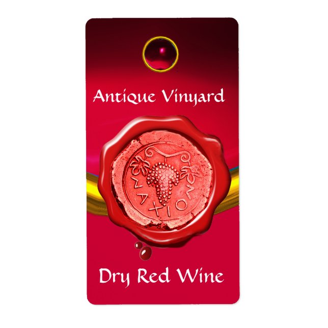 ANTIQUE RED GRAPE WINE WAX SEAL (Front)