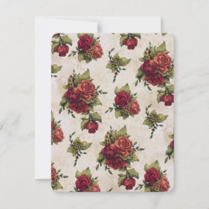 Antique Red Rose Wallpaper Invitation