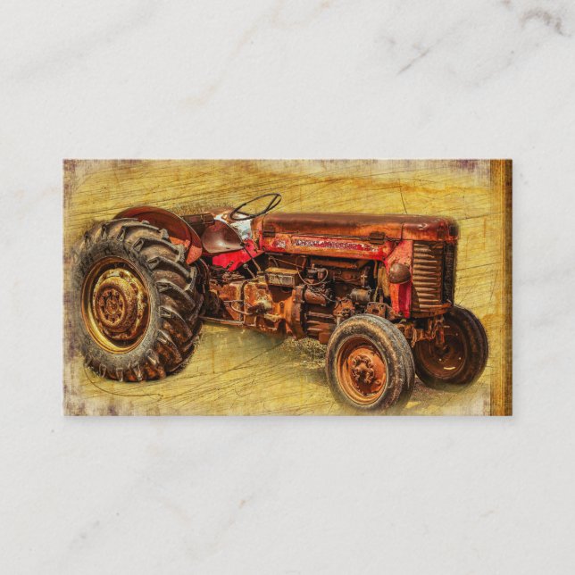 Antique Red Tractor Business Card (Front)