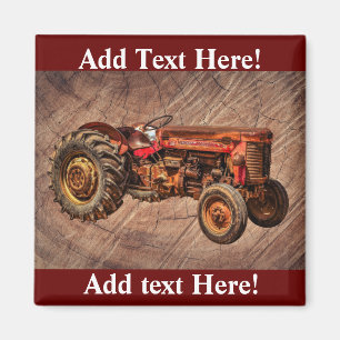 Antique Red Tractor Red Tactor Farm Tractor Magnet