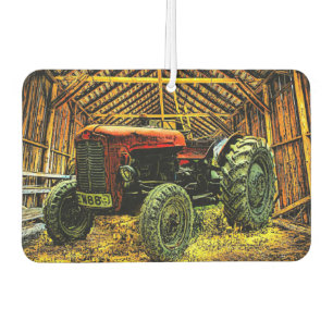 Antique Red Tractor Rustic Barn Car Air Freshener