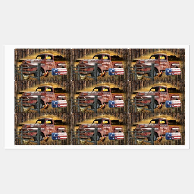 Antique Red Truck Vintage Red Truck Farm Truck (Sheet)