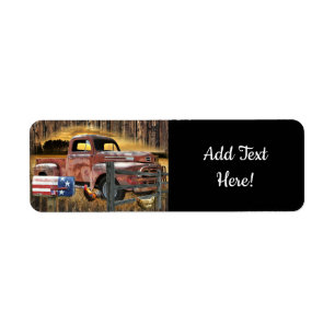 Antique Red Truck Vintage Red Truck Farm Truck Lab Return Address Label