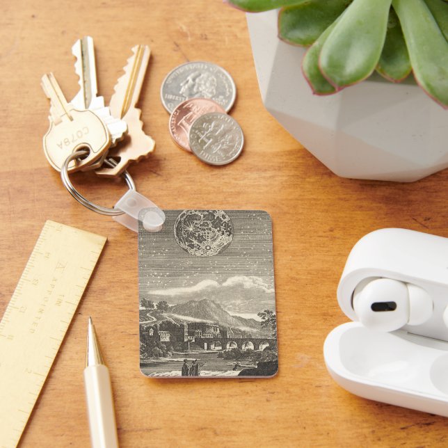 Antique Renaissance Era Moon by Allain Mallet Key Ring (Desk)