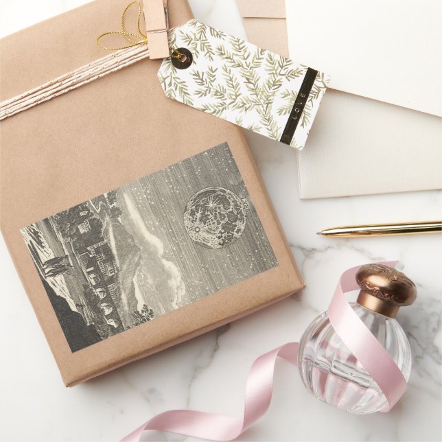 Antique Renaissance Era Moon by Allain Mallet Rectangular Sticker (Gifting)