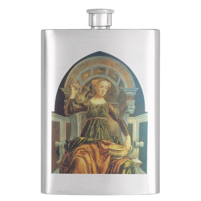 ANTIQUE RENAISSANCE TAROT 14 -TEMPERANCE HIP FLASK (Front)
