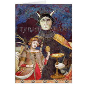 ANTIQUE RENAISSANCE TAROT 15/ DEVIL Conceit Detail