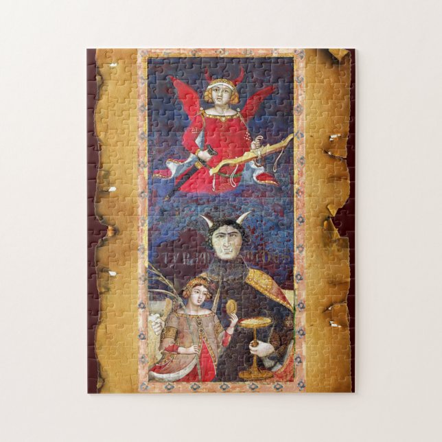 ANTIQUE RENAISSANCE TAROT 15 -THE DEVIL JIGSAW PUZZLE (Vertical)
