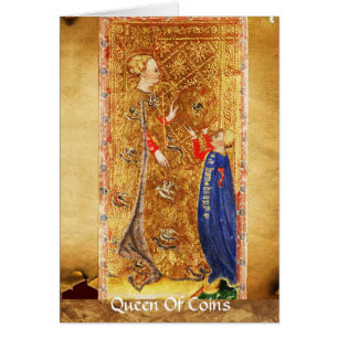 ANTIQUE RENAISSANCE TAROT/KING AND QUEEN OF COINS