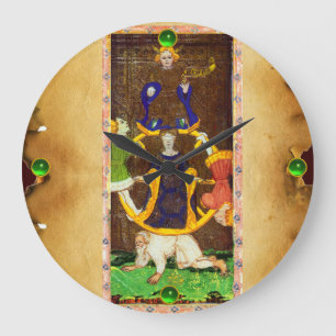 ANTIQUE RENAISSANCE TAROTS 10 /THE WHEEL OF FORTUN LARGE CLOCK