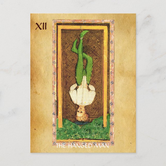 ANTIQUE RENAISSANCE TAROTS 12 / THE HANGED MAN POSTCARD (Front)