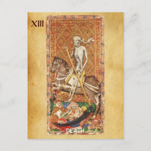 ANTIQUE RENAISSANCE TAROTS 13 / DEATH POSTCARD