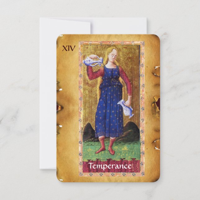 ANTIQUE RENAISSANCE TAROTS 14  / TEMPERANCE ANNOUNCEMENT (Front)