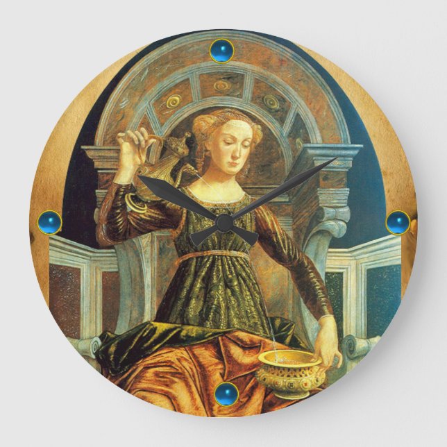 ANTIQUE RENAISSANCE TAROTS 14 / TEMPERANCE LARGE CLOCK (Front)