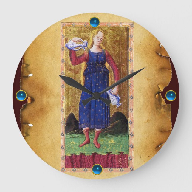 ANTIQUE RENAISSANCE TAROTS 14 / TEMPERANCE LARGE CLOCK (Front)