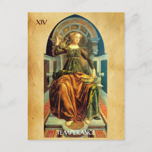 ANTIQUE RENAISSANCE TAROTS 14 / TEMPERANCE POSTCARD