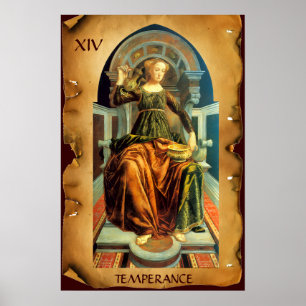 ANTIQUE RENAISSANCE TAROTS 14 / TEMPERANCE POSTER