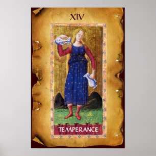 ANTIQUE RENAISSANCE TAROTS  14 / TEMPERANCE POSTER