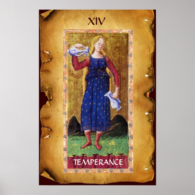 ANTIQUE RENAISSANCE TAROTS  14 / TEMPERANCE POSTER (Front)