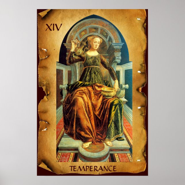ANTIQUE RENAISSANCE TAROTS  14 / TEMPERANCE POSTER (Front)