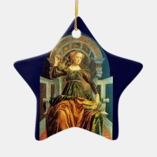 ANTIQUE RENAISSANCE TAROTS 14 / TEMPERANCE Star Ceramic Ornament